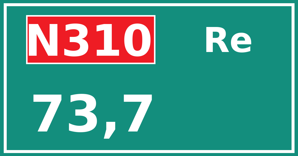 Hectometerbord N310 73,7 zijde Re