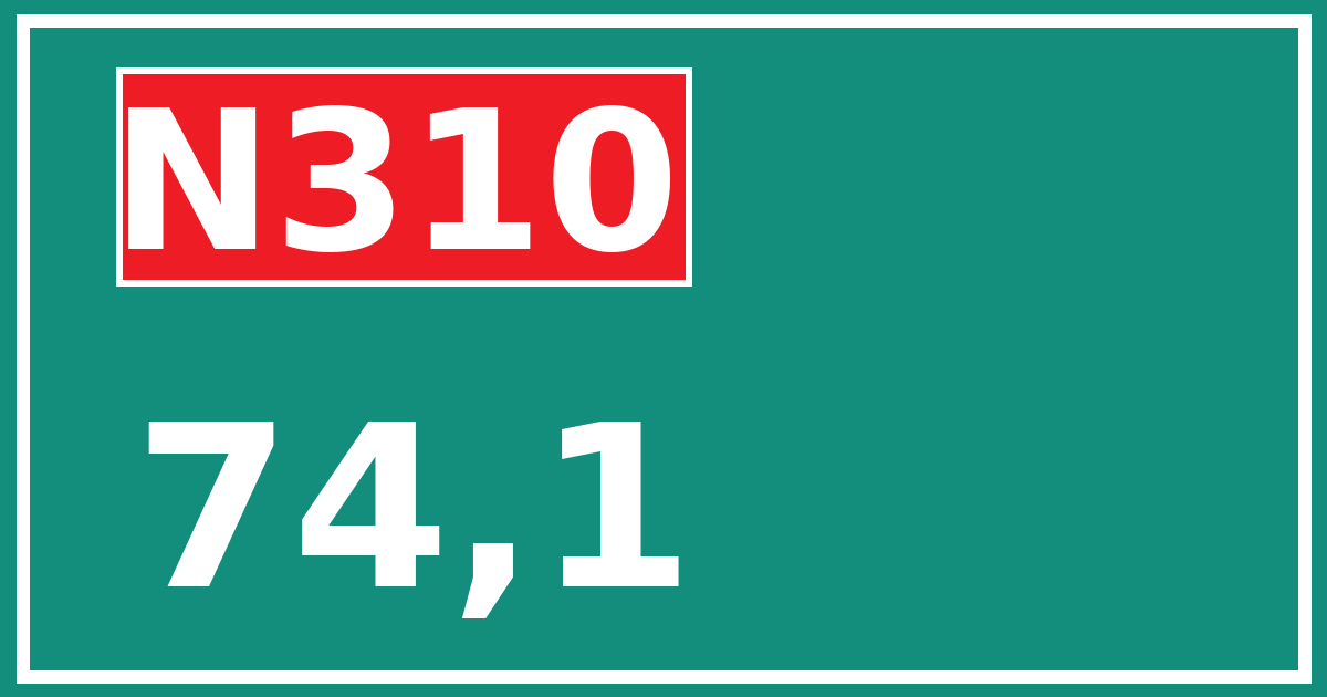 Hectometerbord N310 74,1