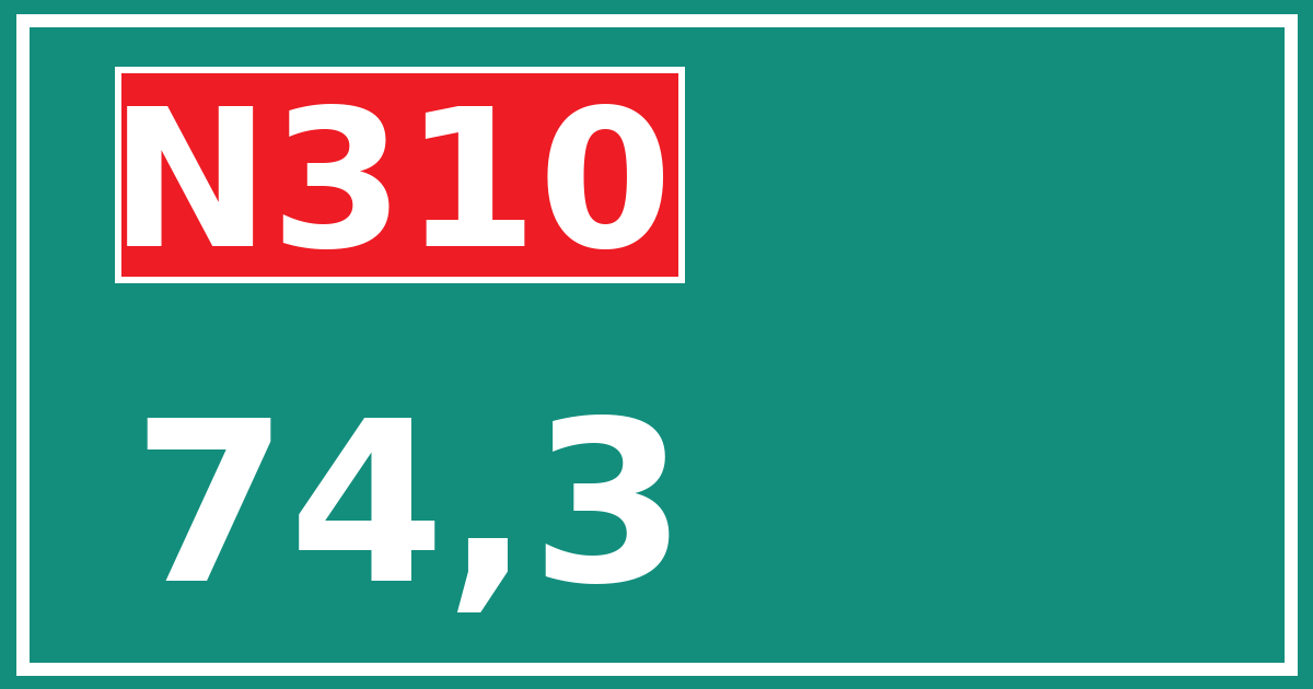 Hectometerbord N310 74,3