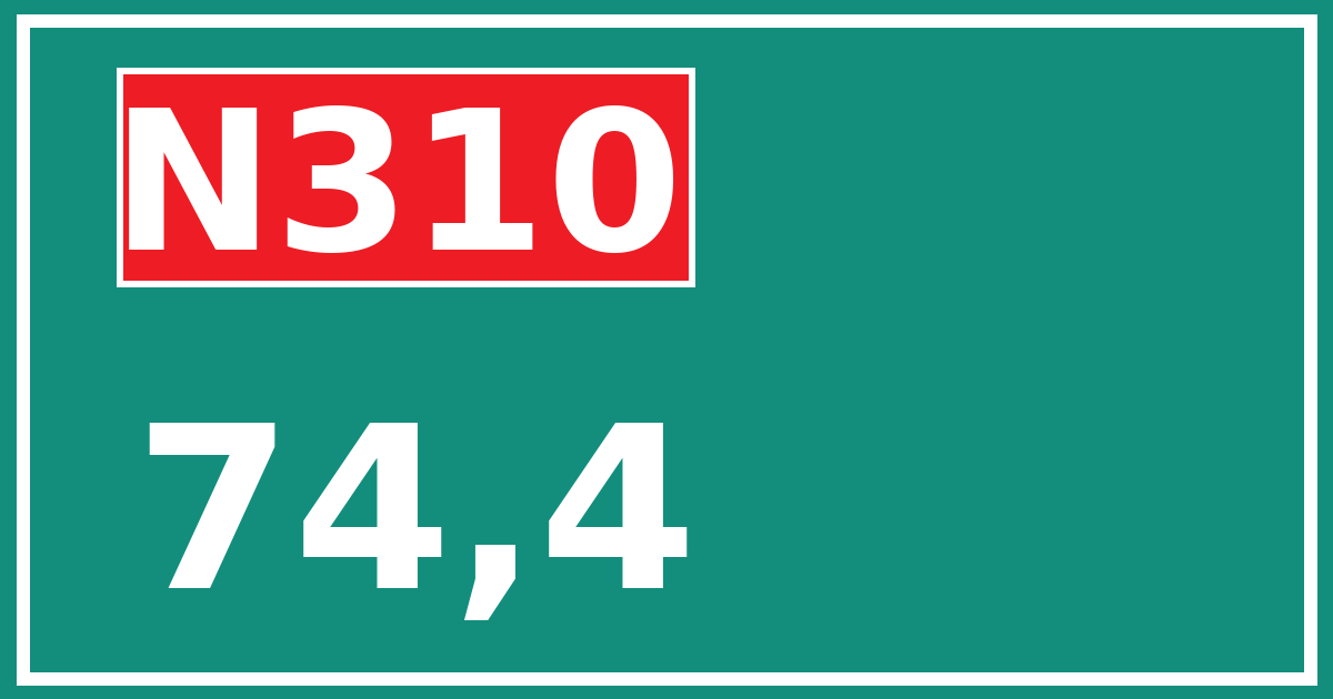 Hectometerbord N310 74,4
