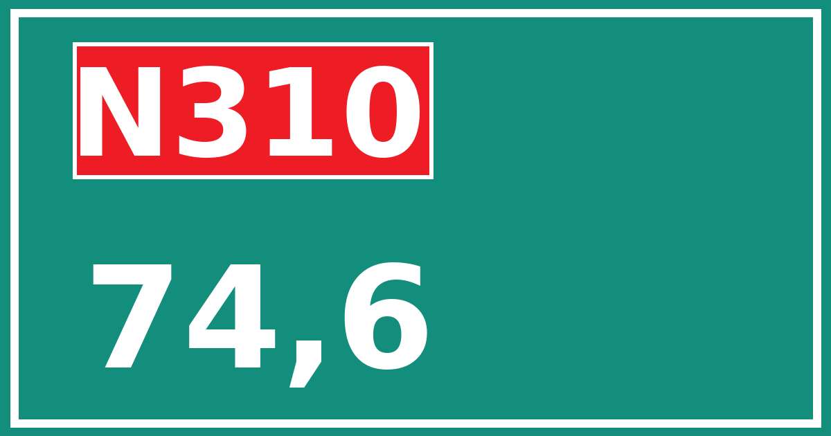 Hectometerbord N310 74,6