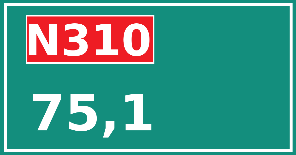 Hectometerbord N310 75,1