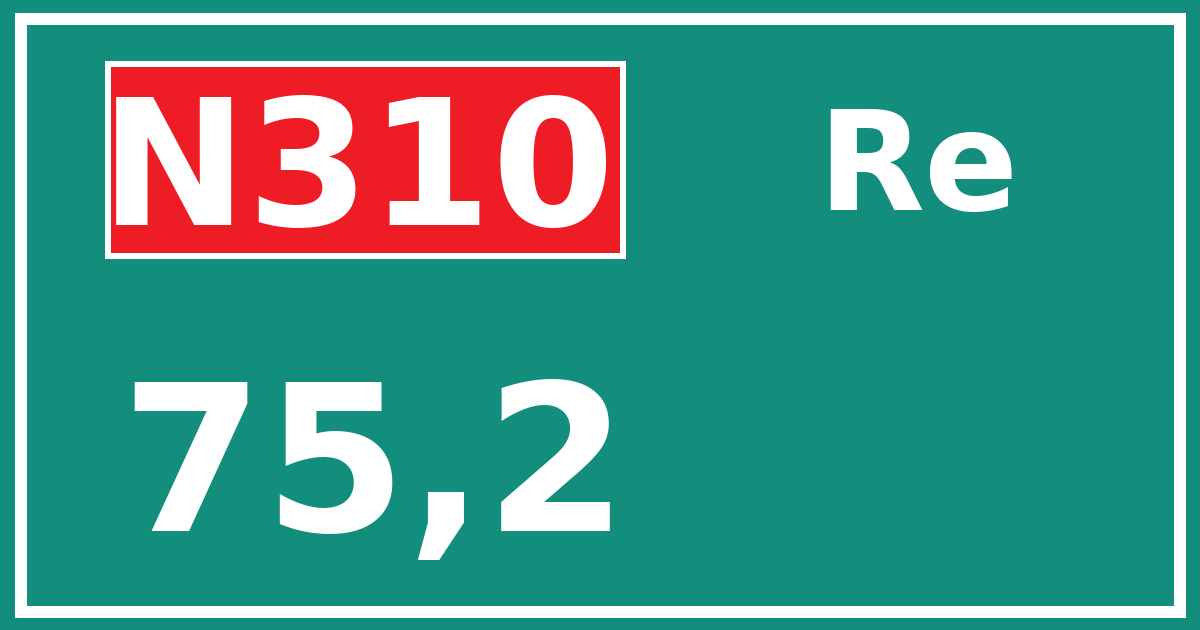Hectometerbord N310 75,2 zijde Re