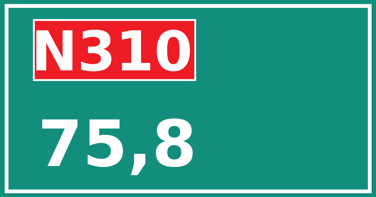 Hectometerbord N310 75,8