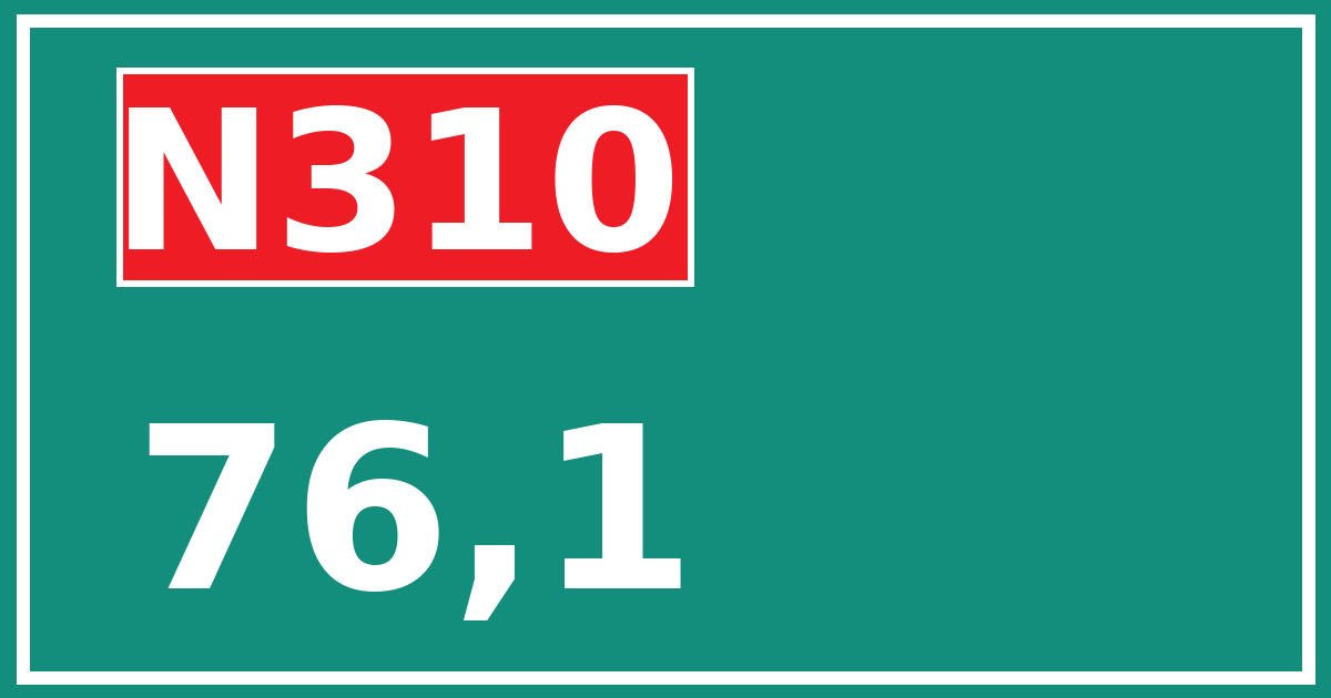 Hectometerbord N310 76,1