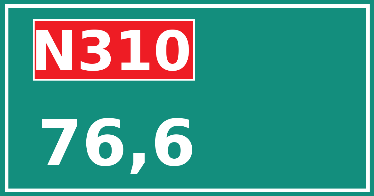 Hectometerbord N310 76,6