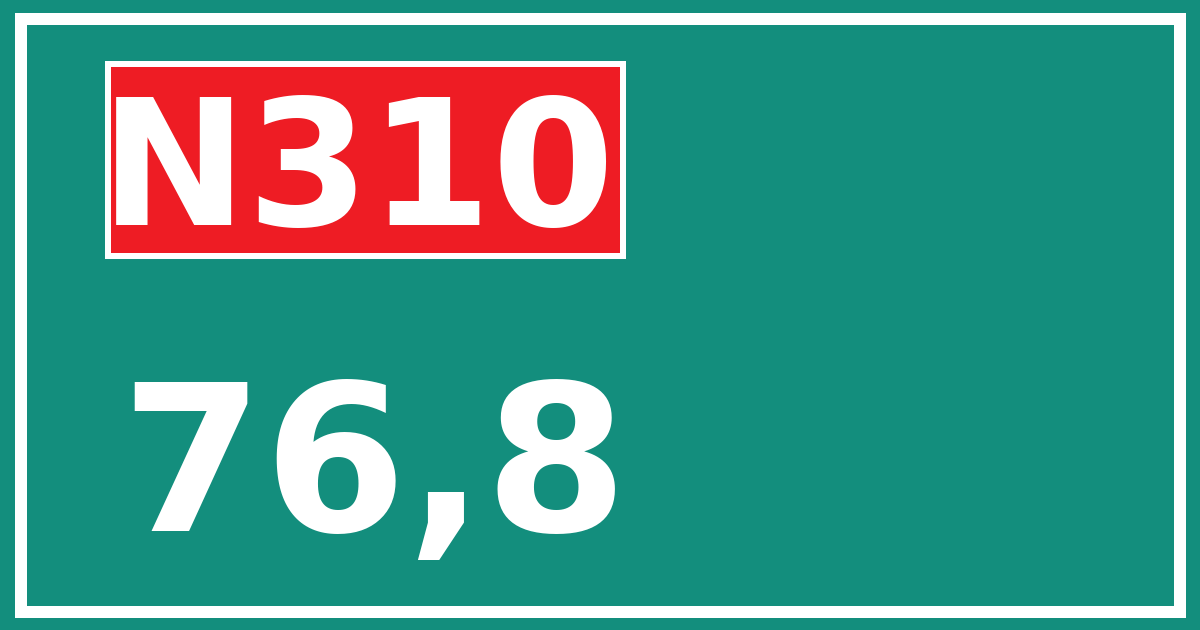 Hectometerbord N310 76,8