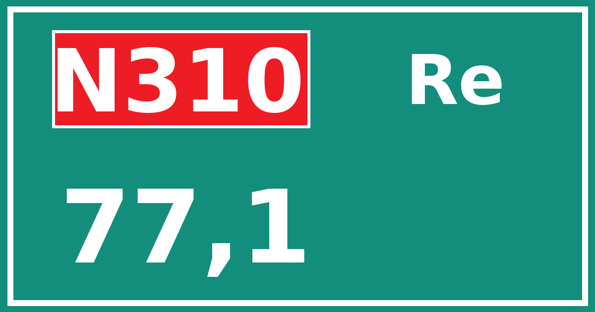 Hectometerbord N310 77,1 zijde Re