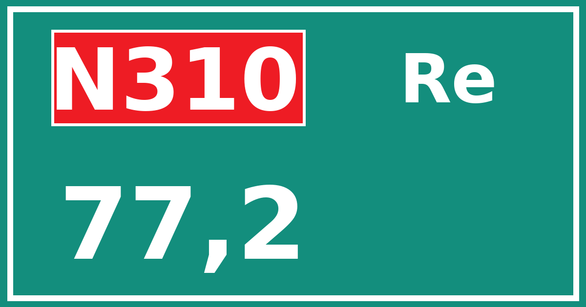 Hectometerbord N310 77,2 zijde Re