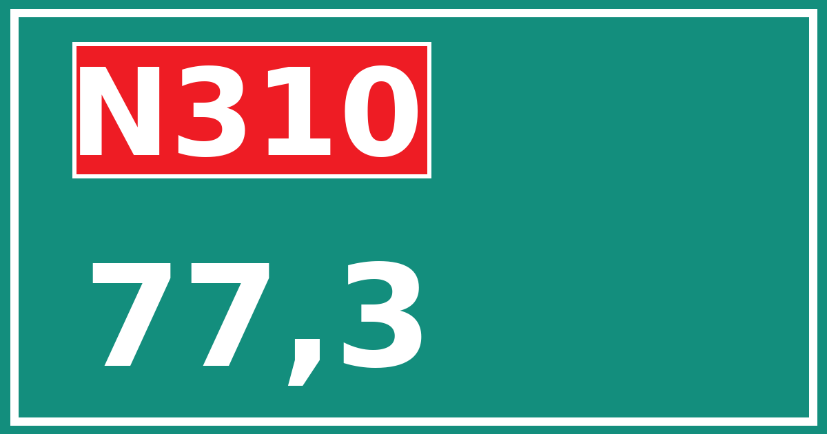 Hectometerbord N310 77,3