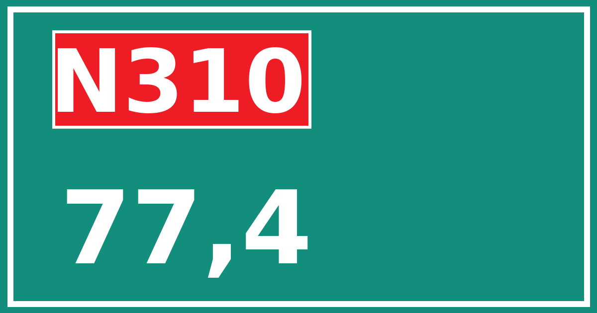 Hectometerbord N310 77,4