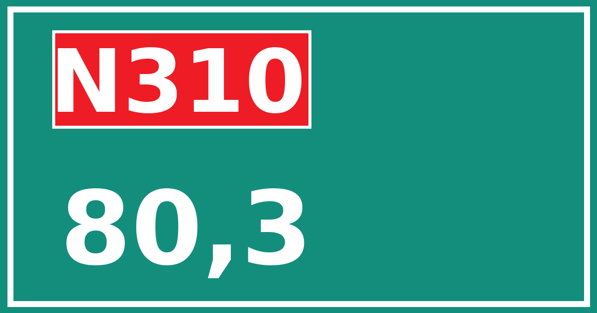 Hectometerbord N310 80,3