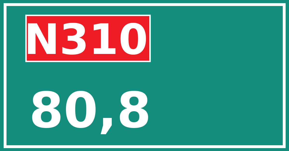 Hectometerbord N310 80,8