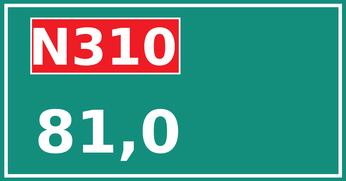 Hectometerbord N310 81,0