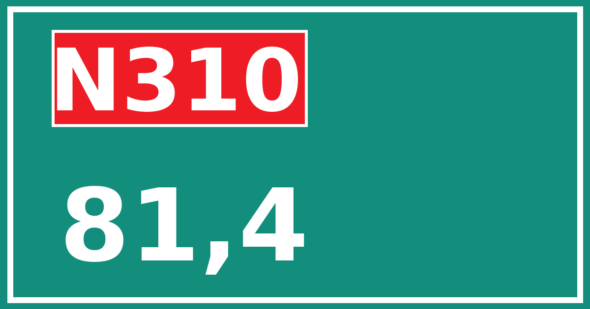 Hectometerbord N310 81,4