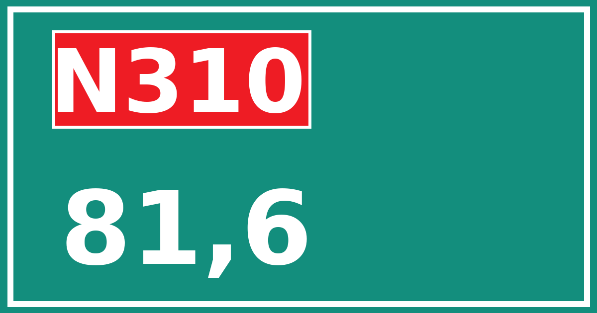 Hectometerbord N310 81,6