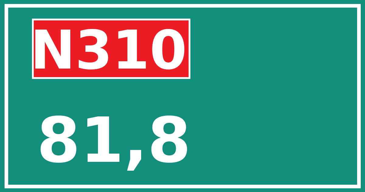 Hectometerbord N310 81,8