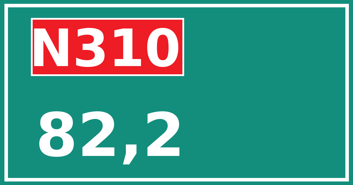 Hectometerbord N310 82,2