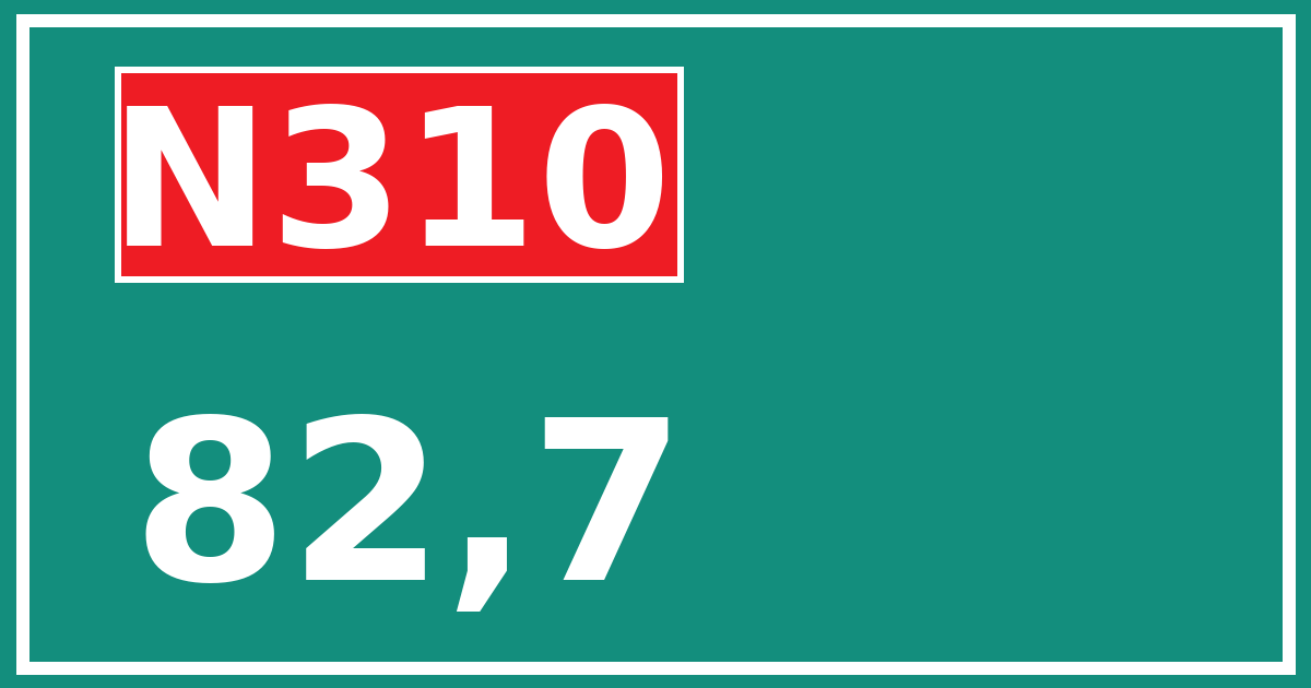 Hectometerbord N310 82,7