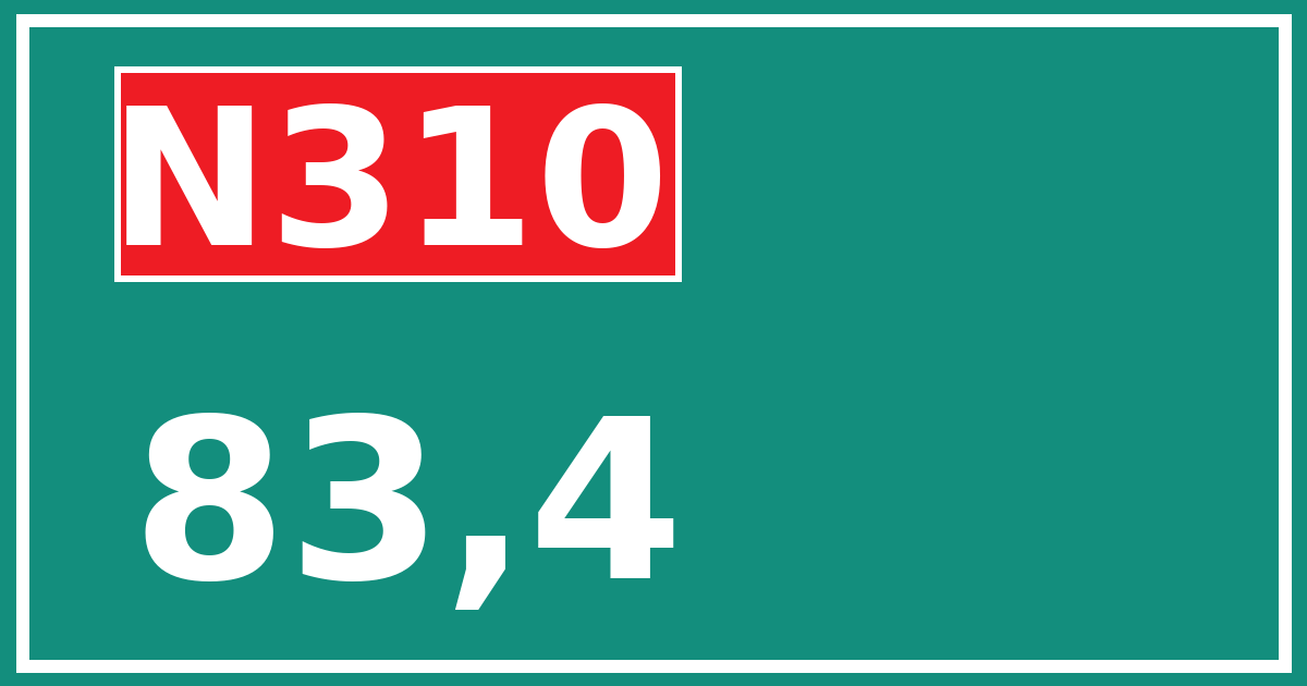 Hectometerbord N310 83,4