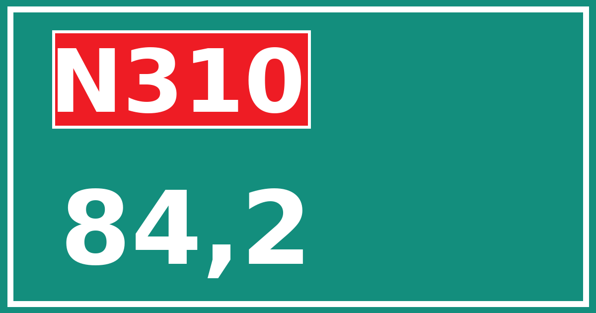 Hectometerbord N310 84,2