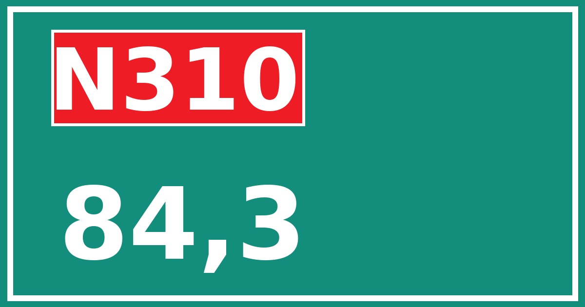 Hectometerbord N310 84,3