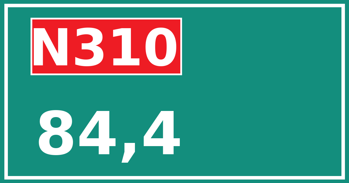 Hectometerbord N310 84,4