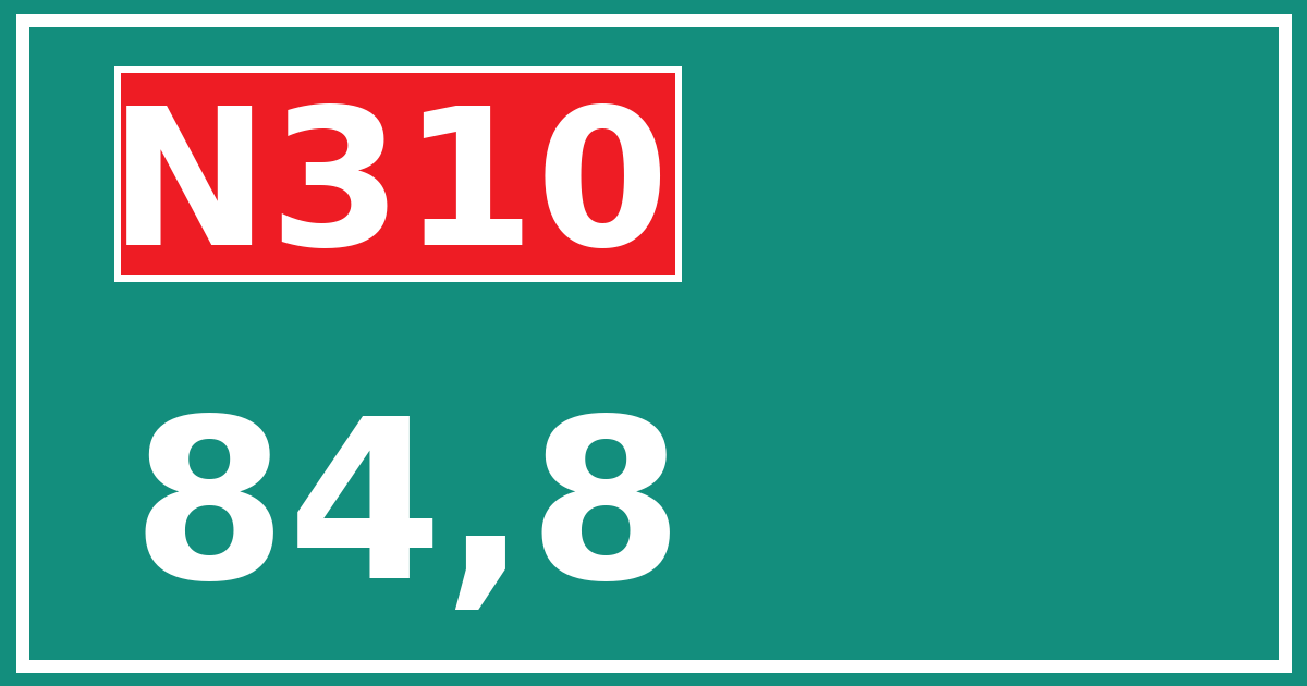 Hectometerbord N310 84,8