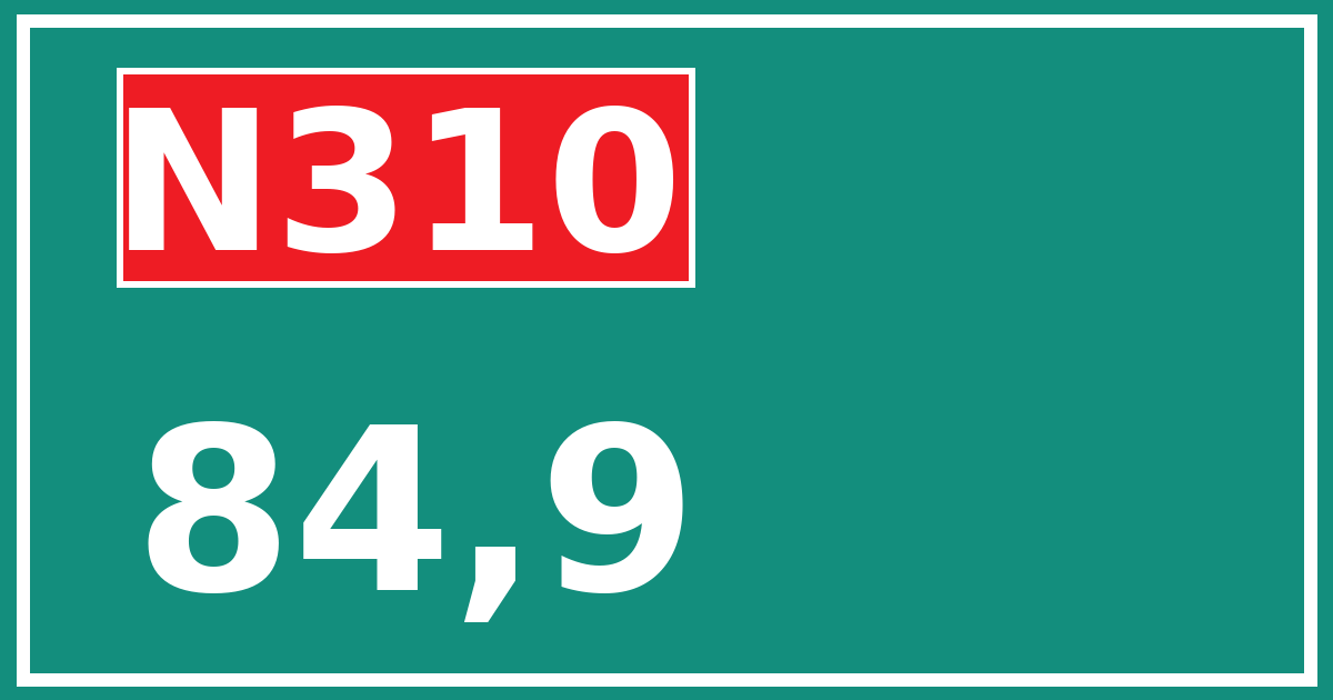 Hectometerbord N310 84,9