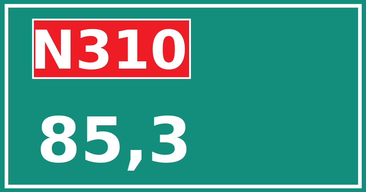 Hectometerbord N310 85,3