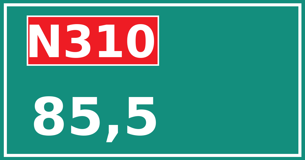 Hectometerbord N310 85,5