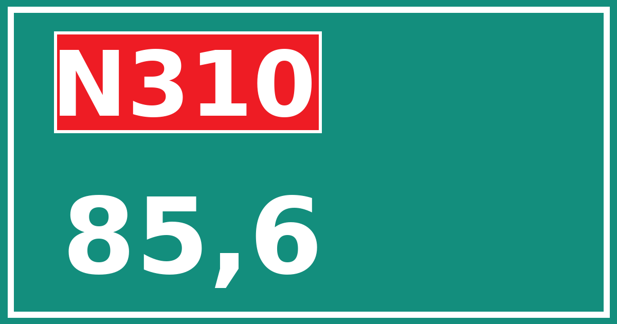 Hectometerbord N310 85,6