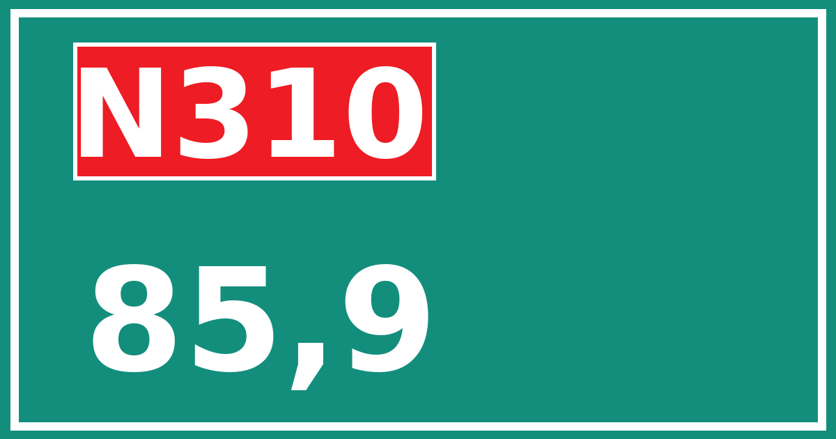 Hectometerbord N310 85,9