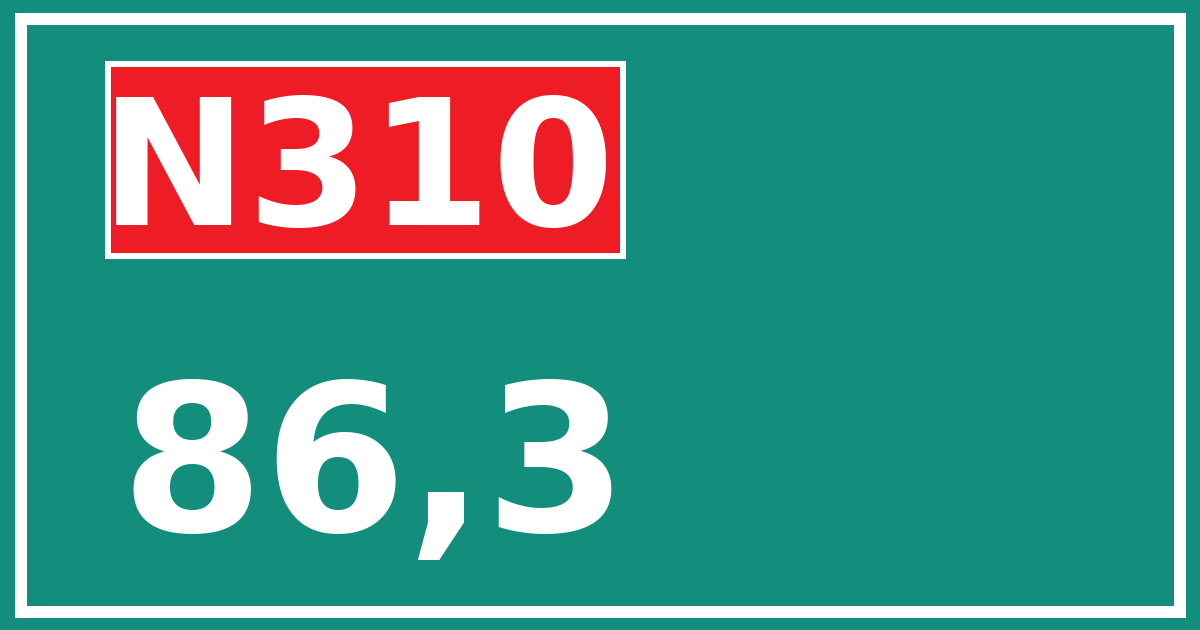 Hectometerbord N310 86,3