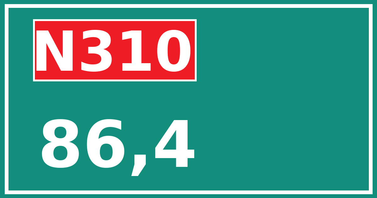 Hectometerbord N310 86,4