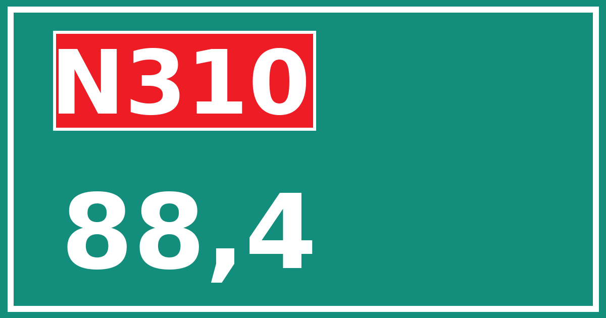 Hectometerbord N310 88,4