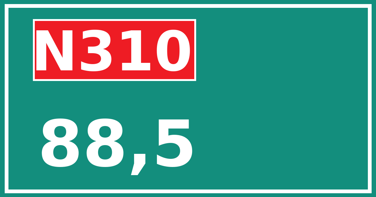 Hectometerbord N310 88,5