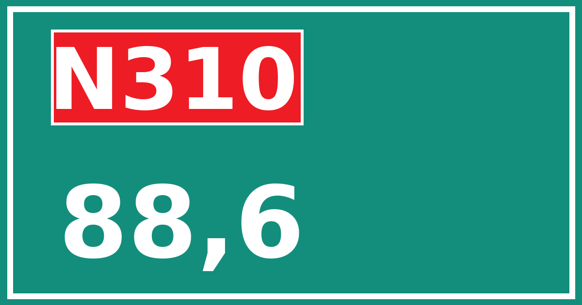 Hectometerbord N310 88,6