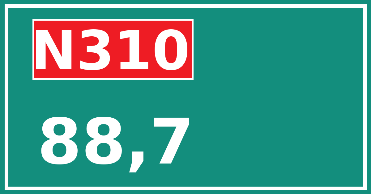 Hectometerbord N310 88,7