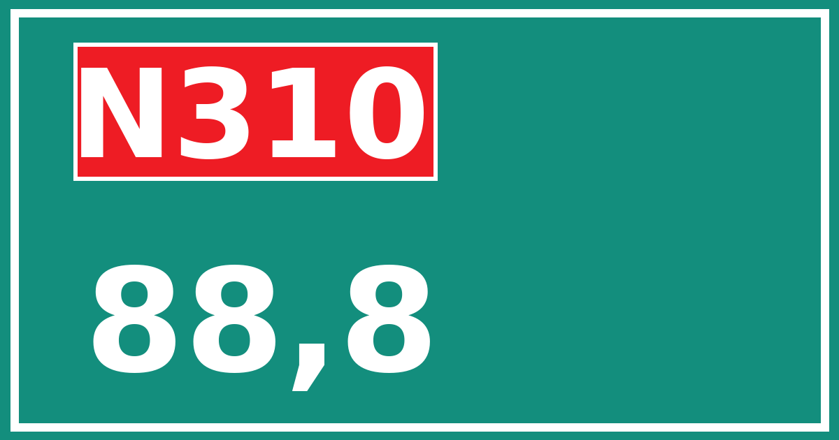 Hectometerbord N310 88,8