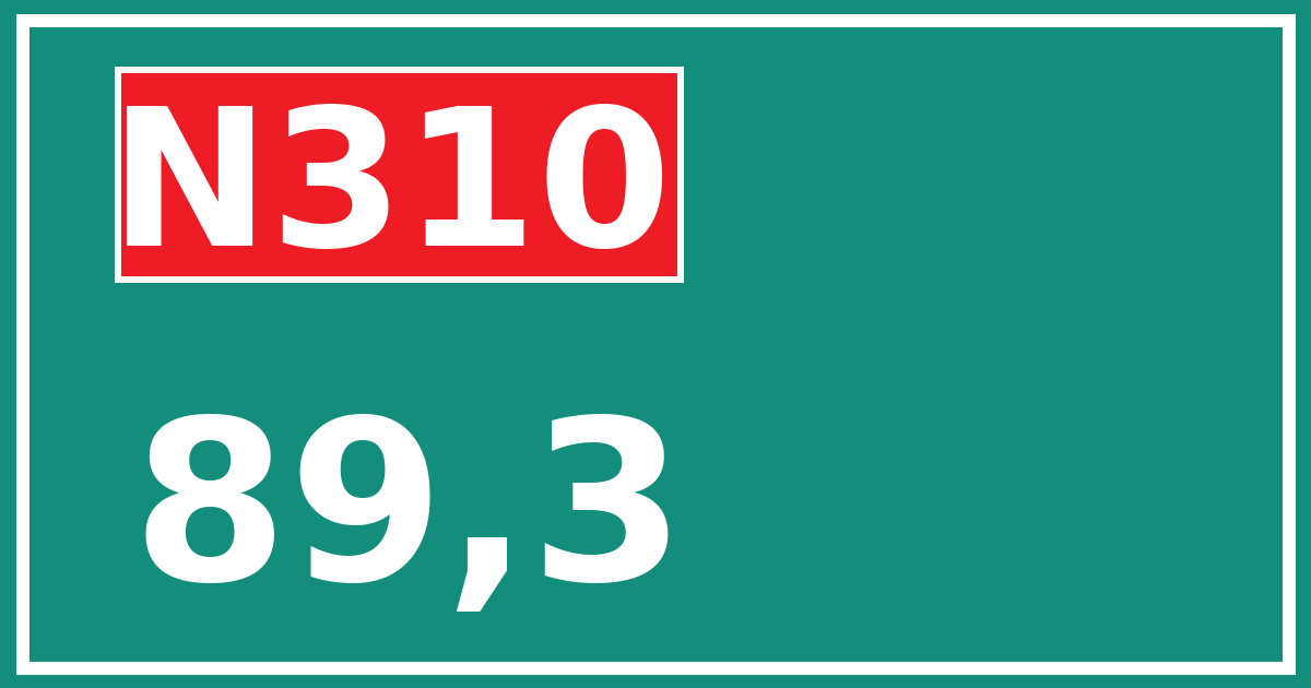 Hectometerbord N310 89,3