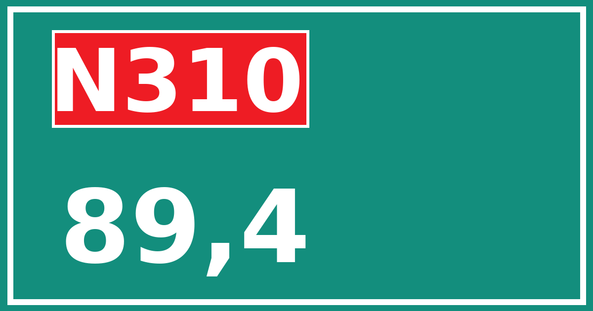 Hectometerbord N310 89,4