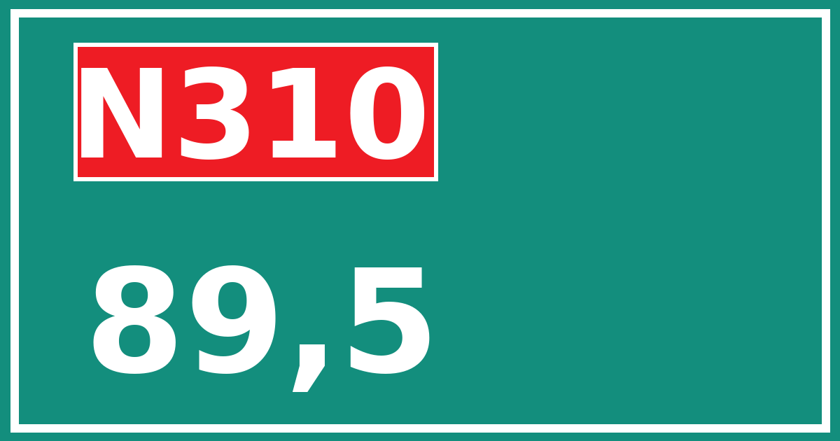 Hectometerbord N310 89,5
