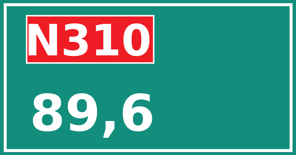 Hectometerbord N310 89,6