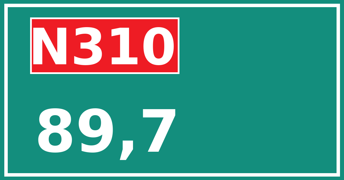Hectometerbord N310 89,7