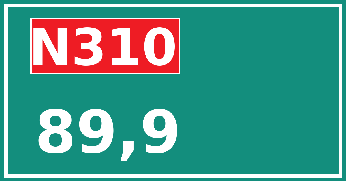 Hectometerbord N310 89,9