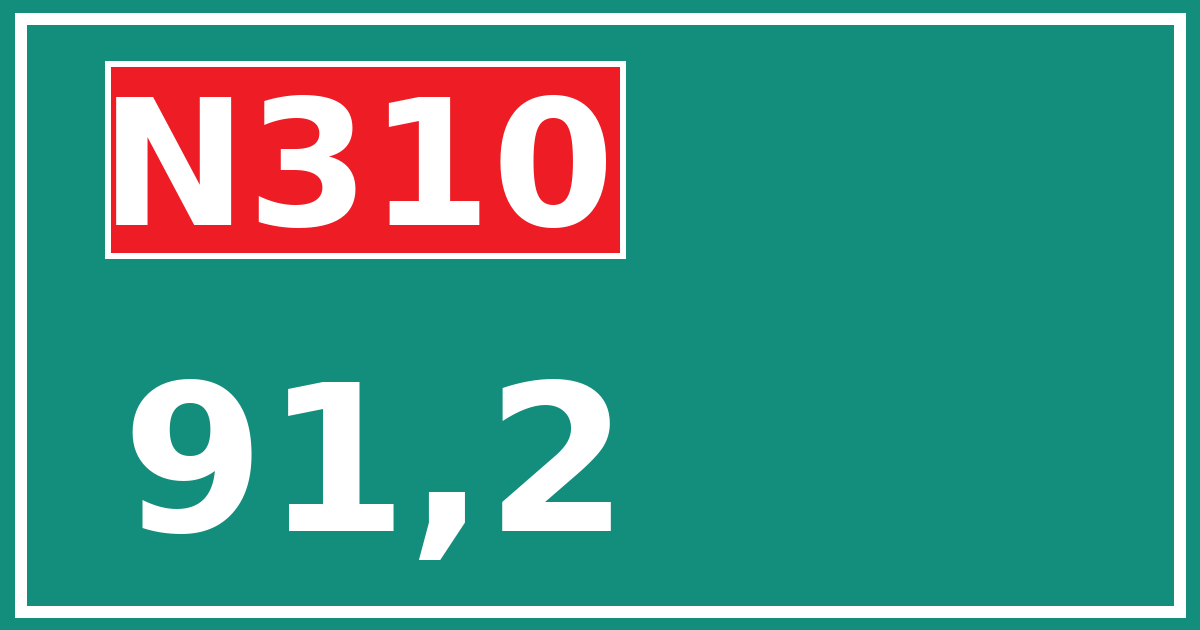 Hectometerbord N310 91,2