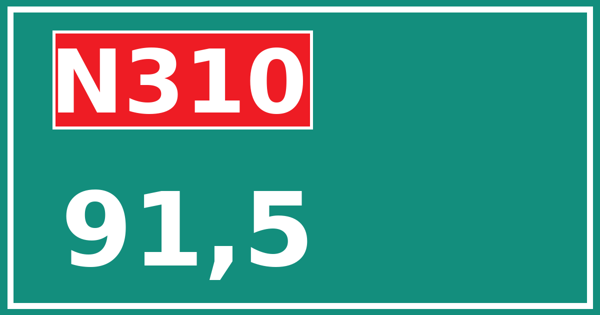 Hectometerbord N310 91,5