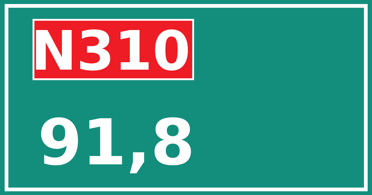 Hectometerbord N310 91,8