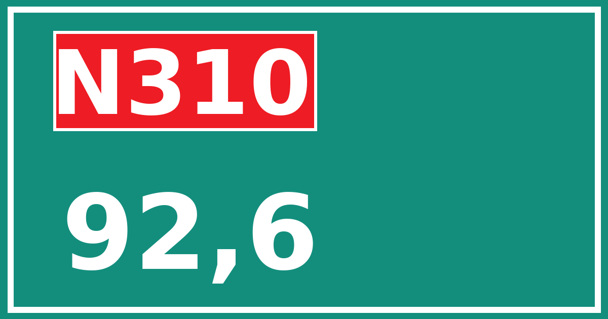 Hectometerbord N310 92,6